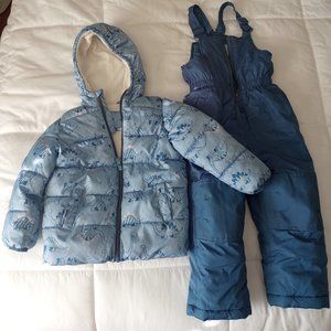 Toddler blue snowsuit set